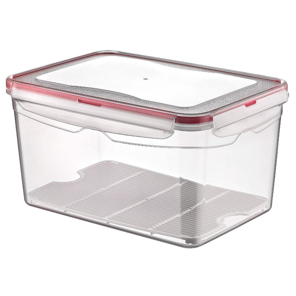 Hermetic plastic container with silicone seal for kitchen