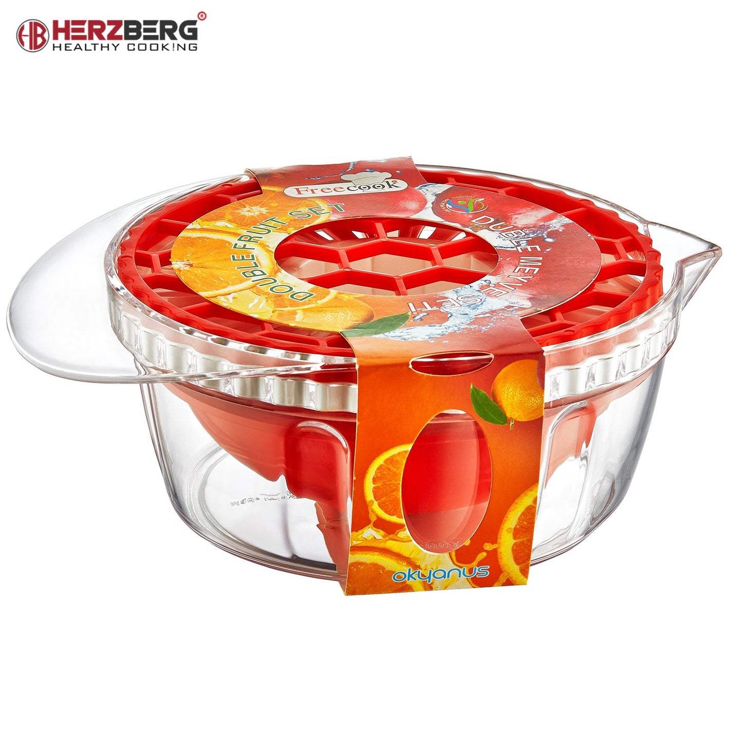 Herzberg 2-in-1 Multi-Functional Manual Pomegranate Seed Remover and Citrus Juicer