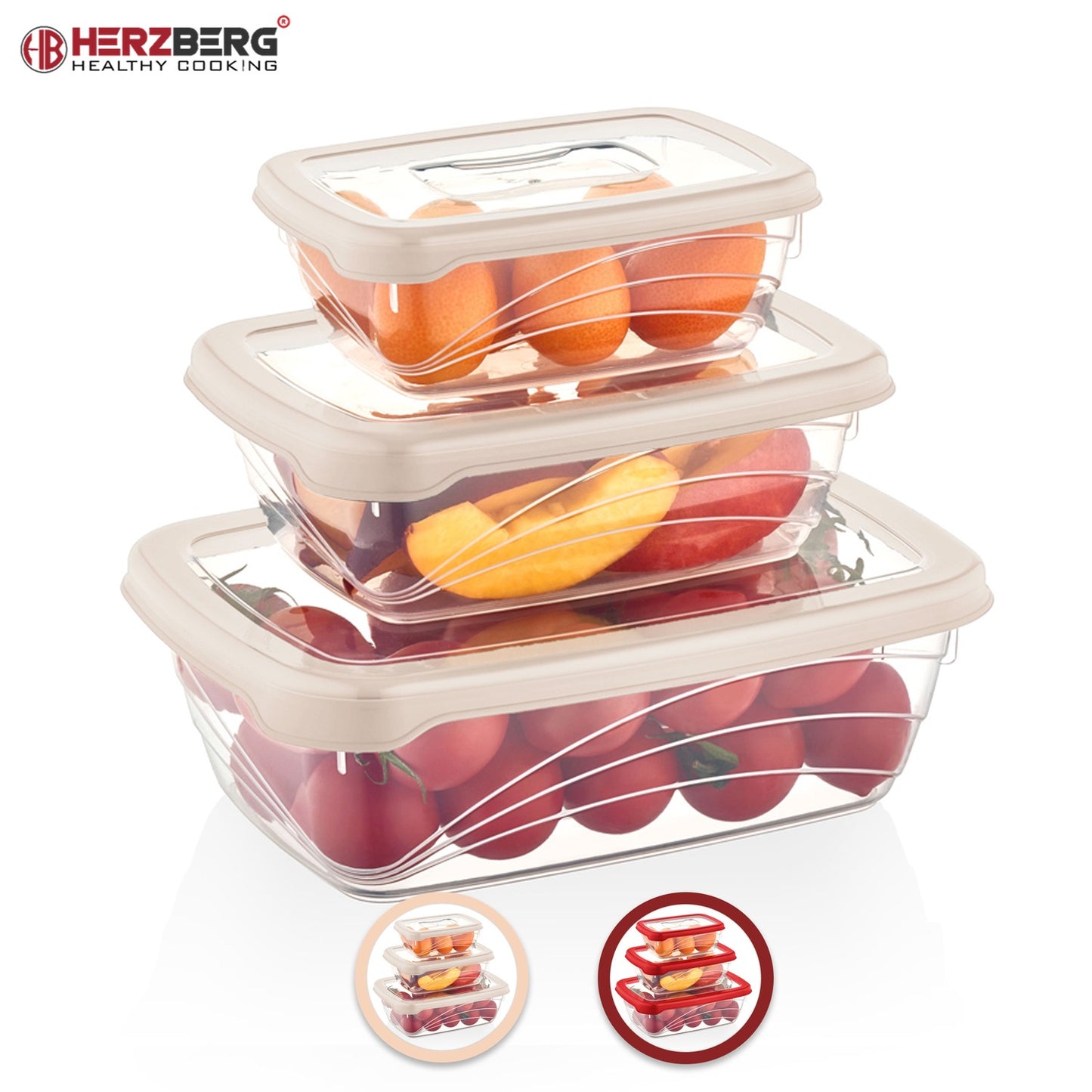 Herzberg 3 Pieces Bio Saver Box Ivory