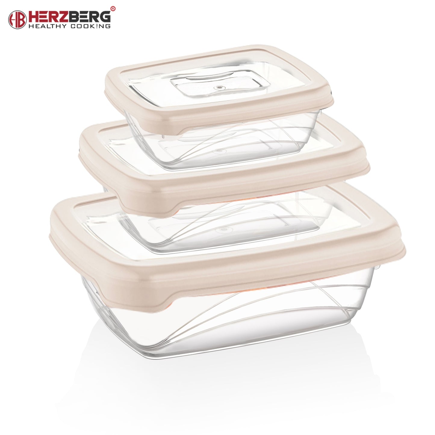 Herzberg 3 Pieces Bio Saver Box Red