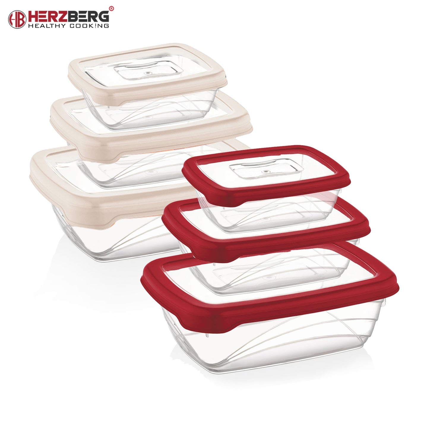 Herzberg 3 Pieces Bio Saver Box Red
