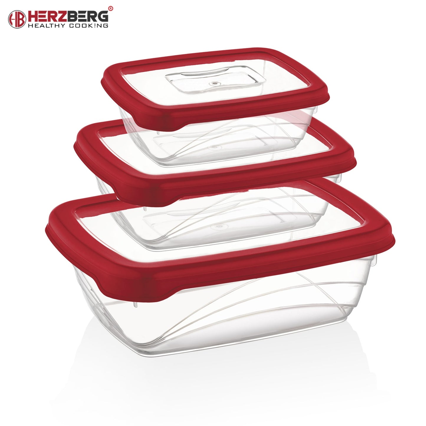 Herzberg 3 Pieces Bio Saver Box Red