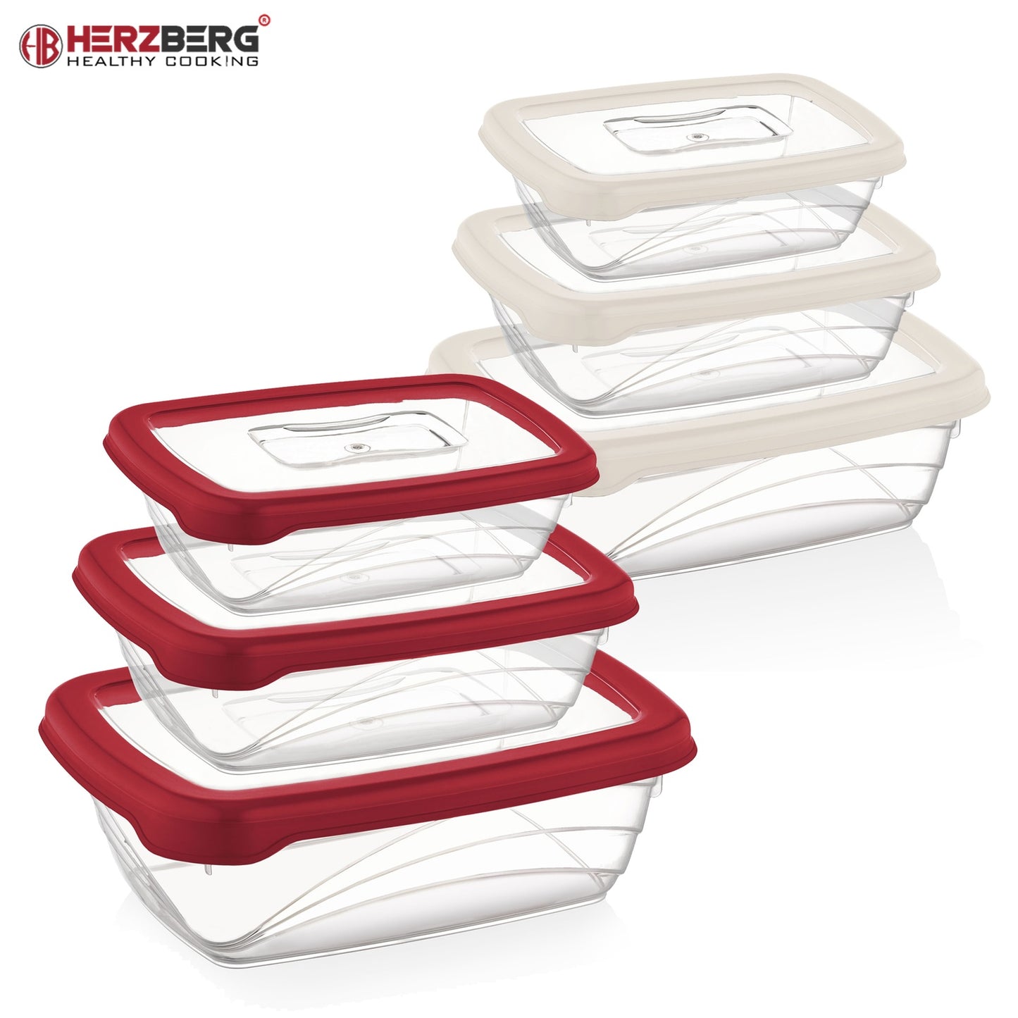 Herzberg 3 Pieces Bio Saver Box Set Red