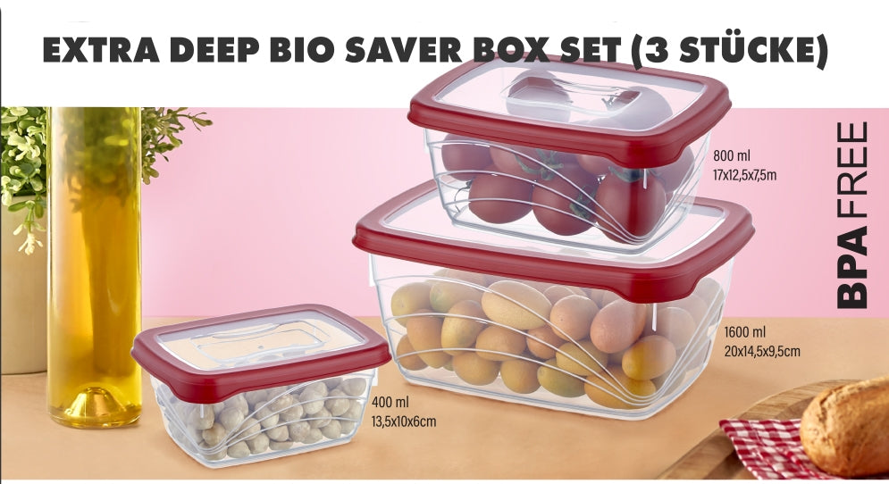 Herzberg 3 Pieces Extra Deep Bio Saver Box Set Ivory