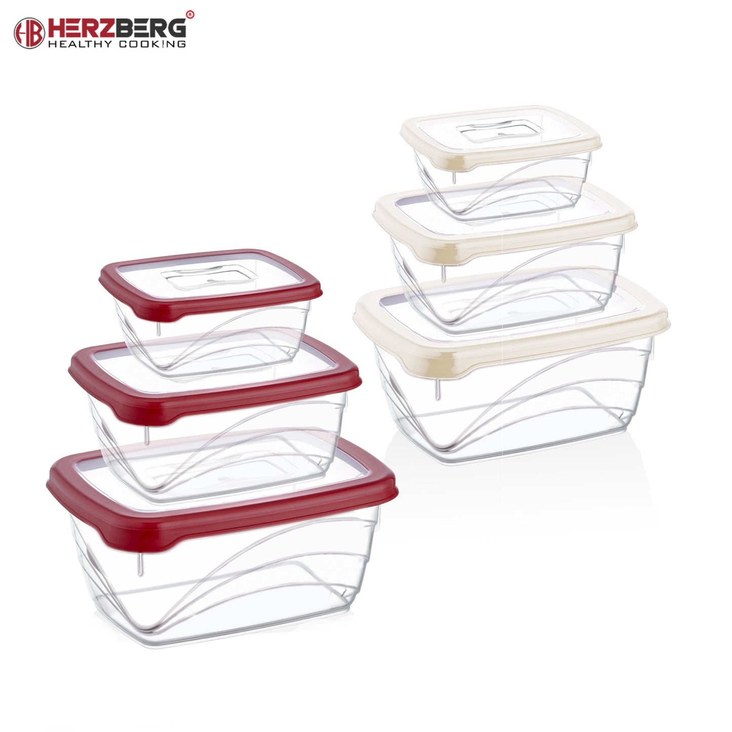 Herzberg 3 Pieces Extra Deep Bio Saver Box Set Ivory