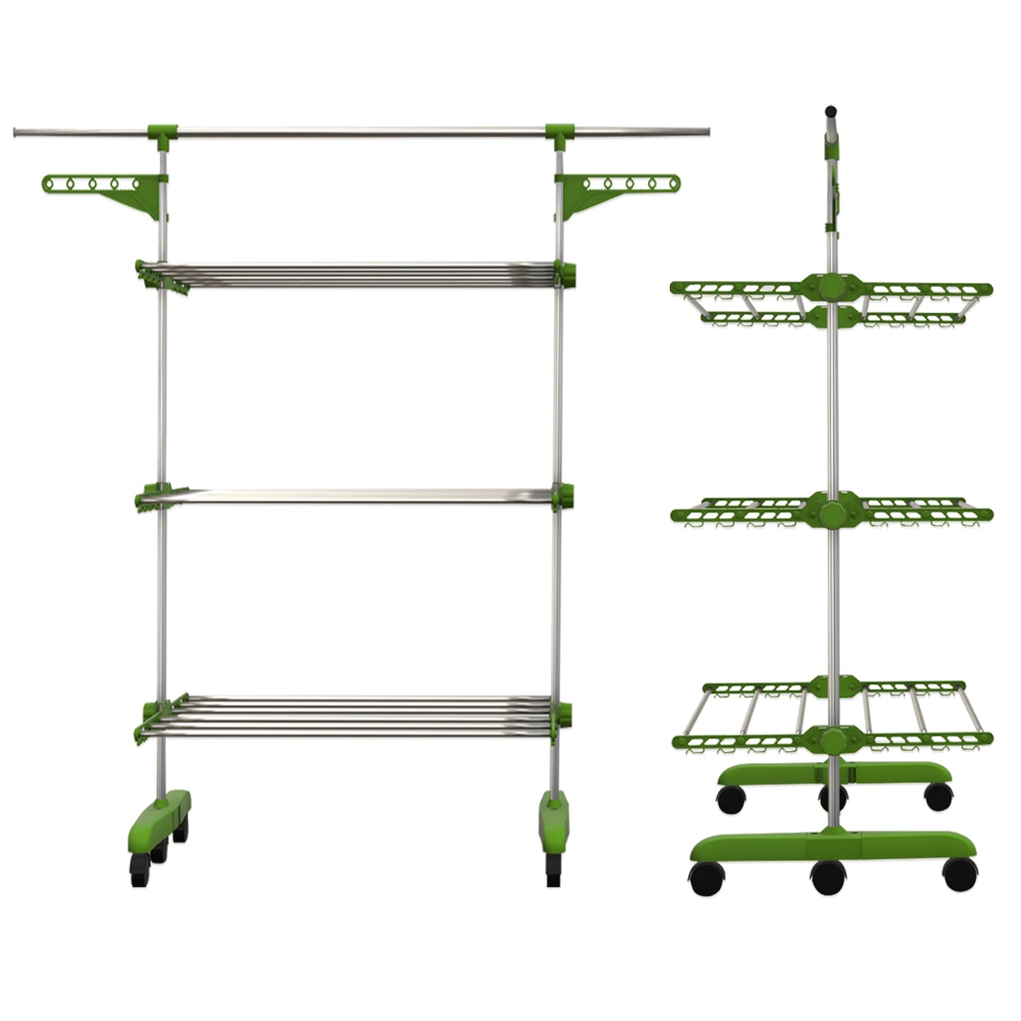 Herzberg 3-Tier Clothes Laundry Drying Rack Green