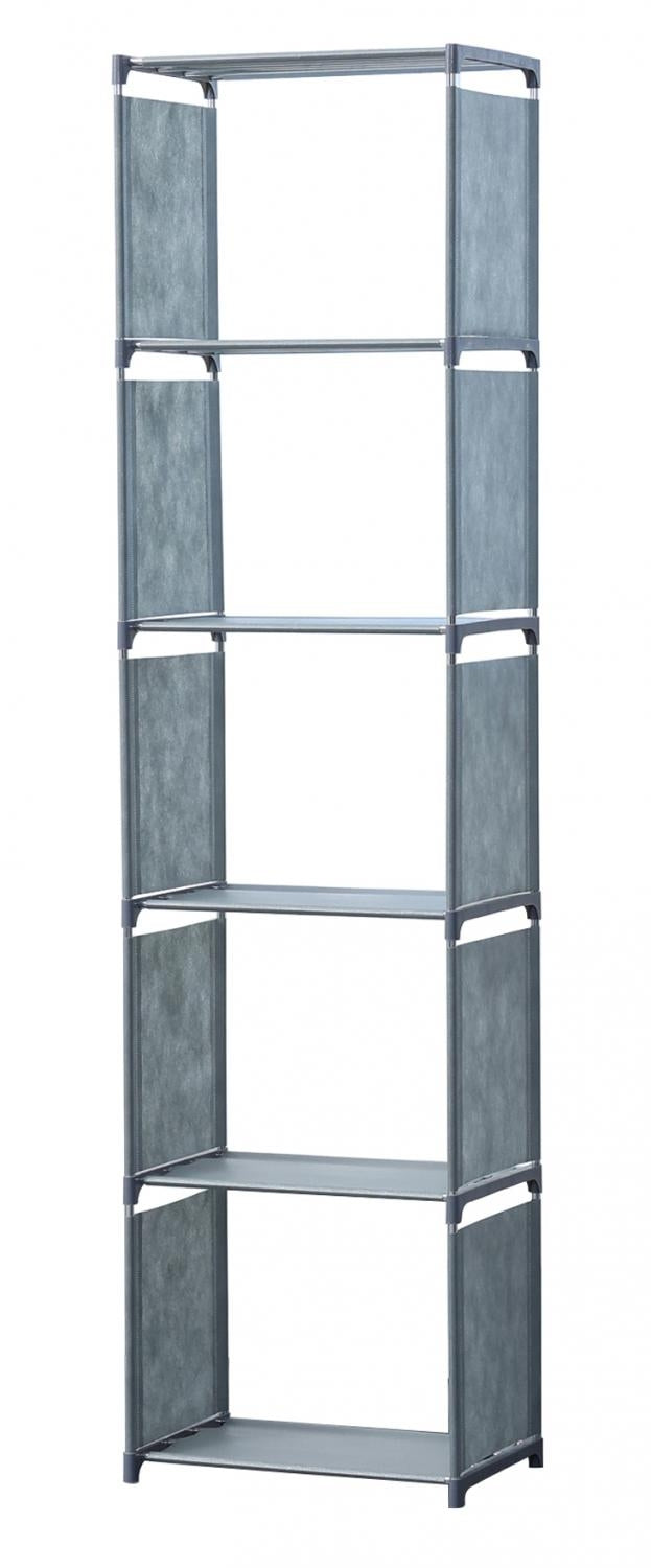 Herzberg5-Layer Multi-purpose Bookshelf and Storage Rack - 42x153cm Gray