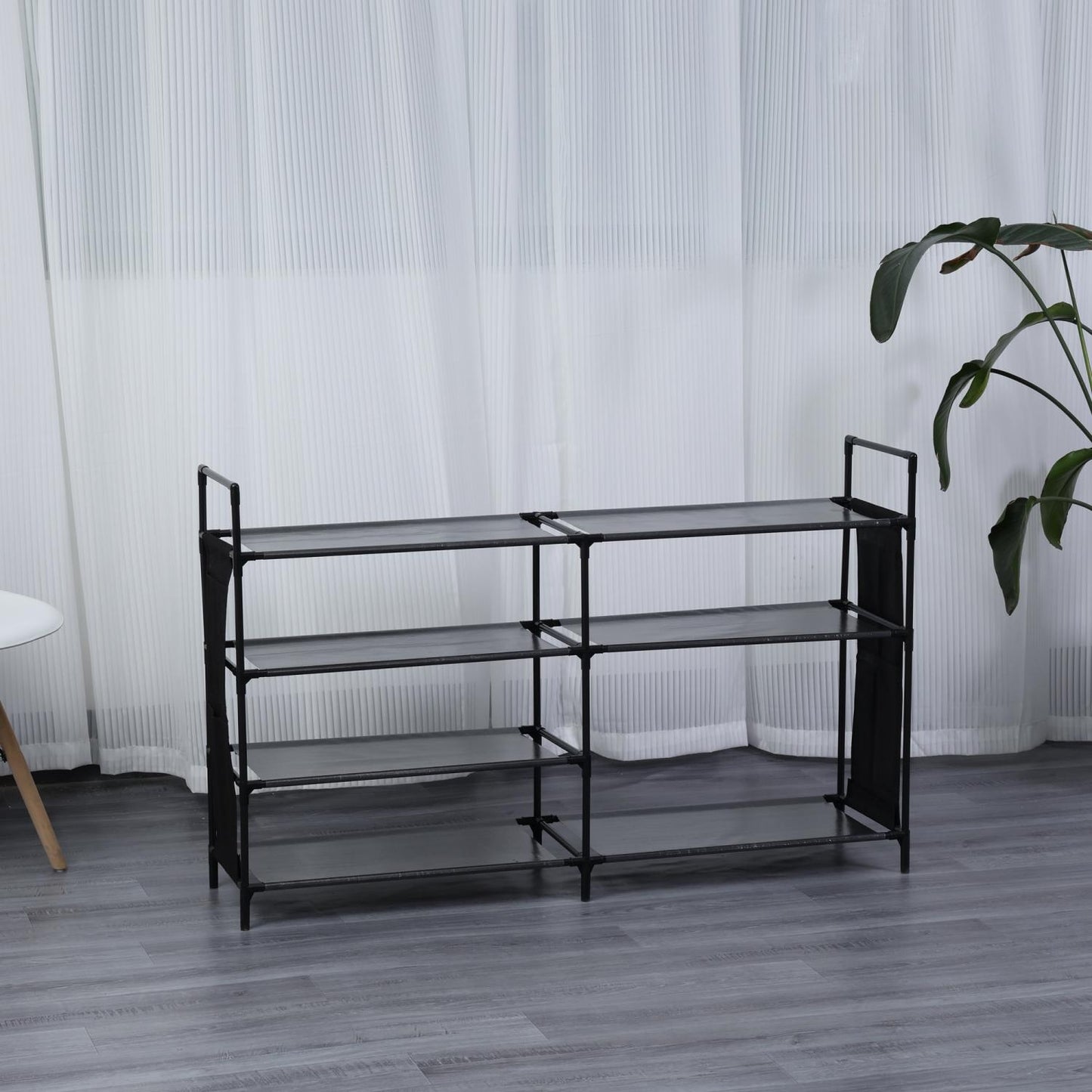 Herzberg 7 Layer Storage Shoe Rack -112x70cm Black