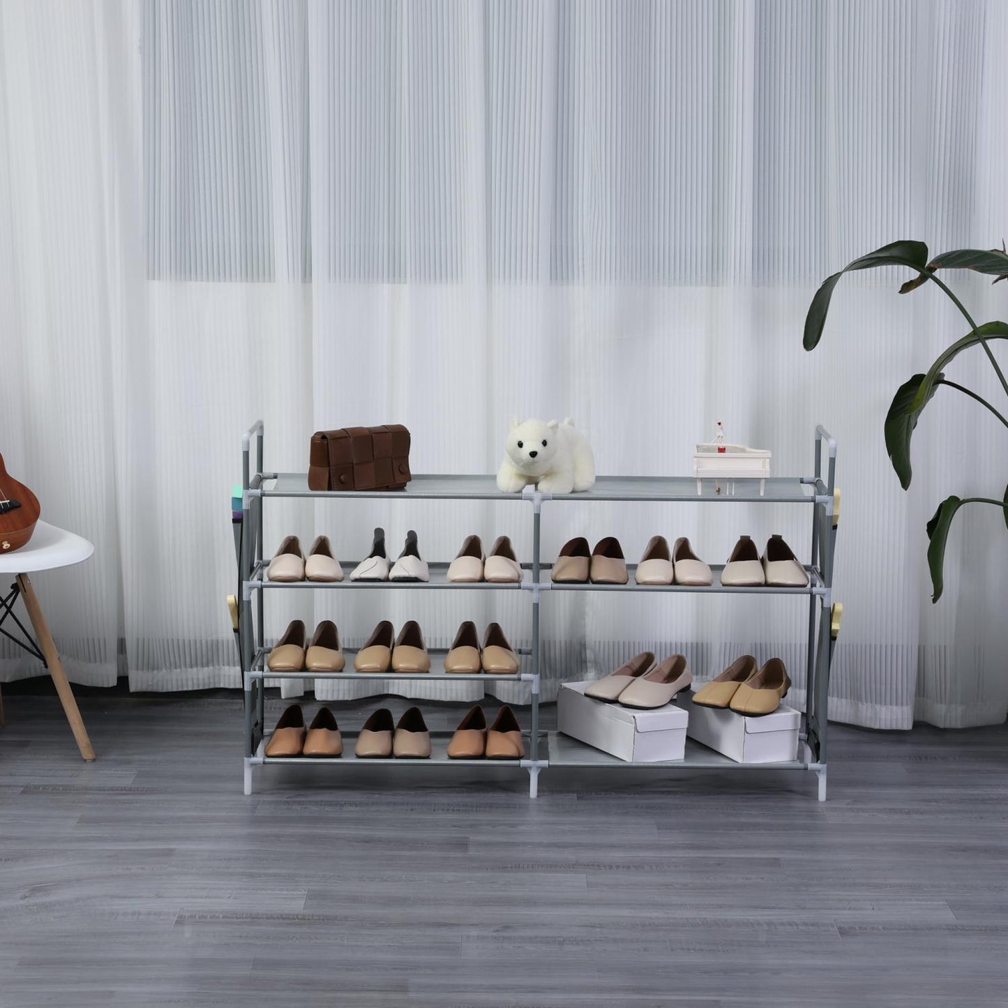 Herzberg 7 Layer Storage Shoe Rack -112x70cm Black