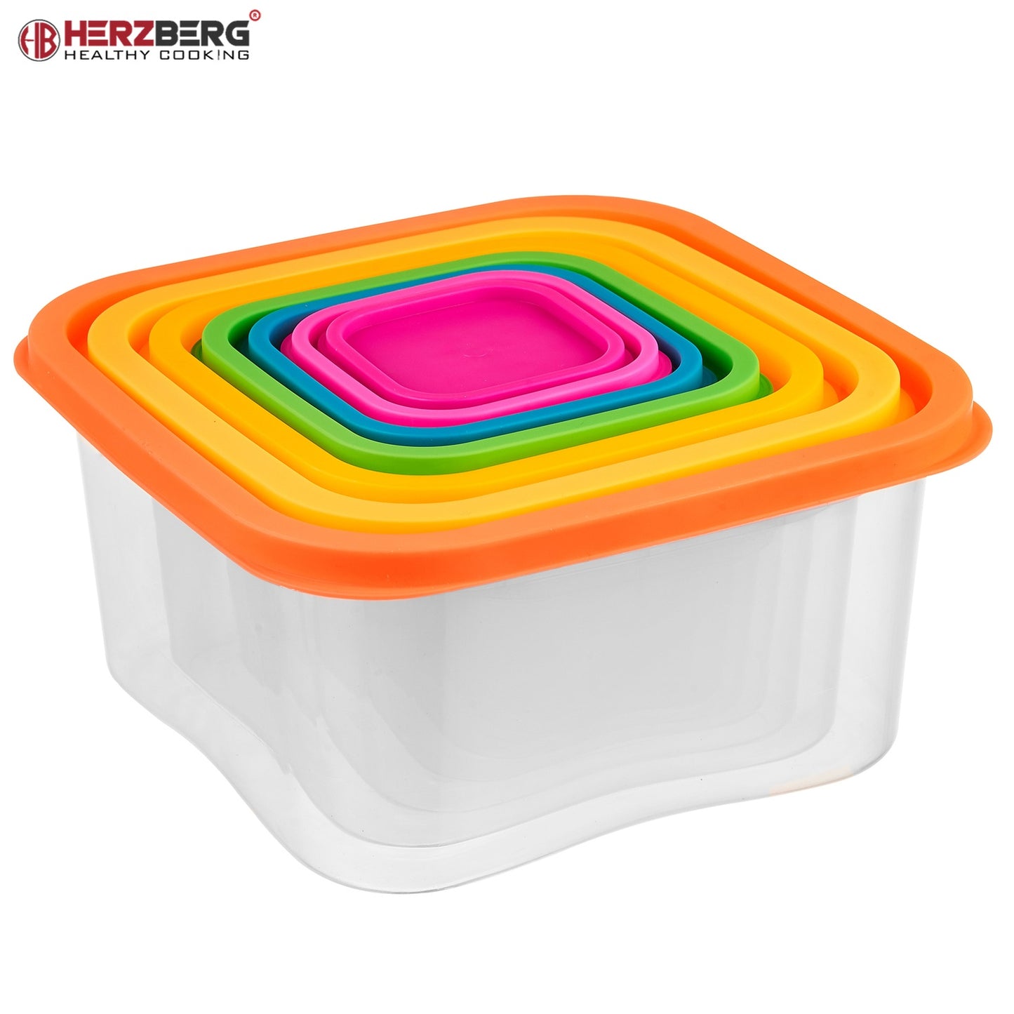 Herzberg 7-in-1 Square Food Storage Container Set