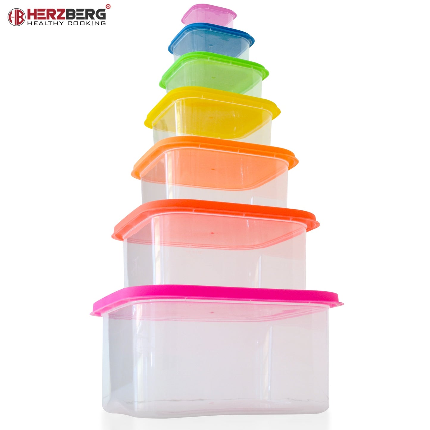 Herzberg 7-in-1 Square Food Storage Container Set