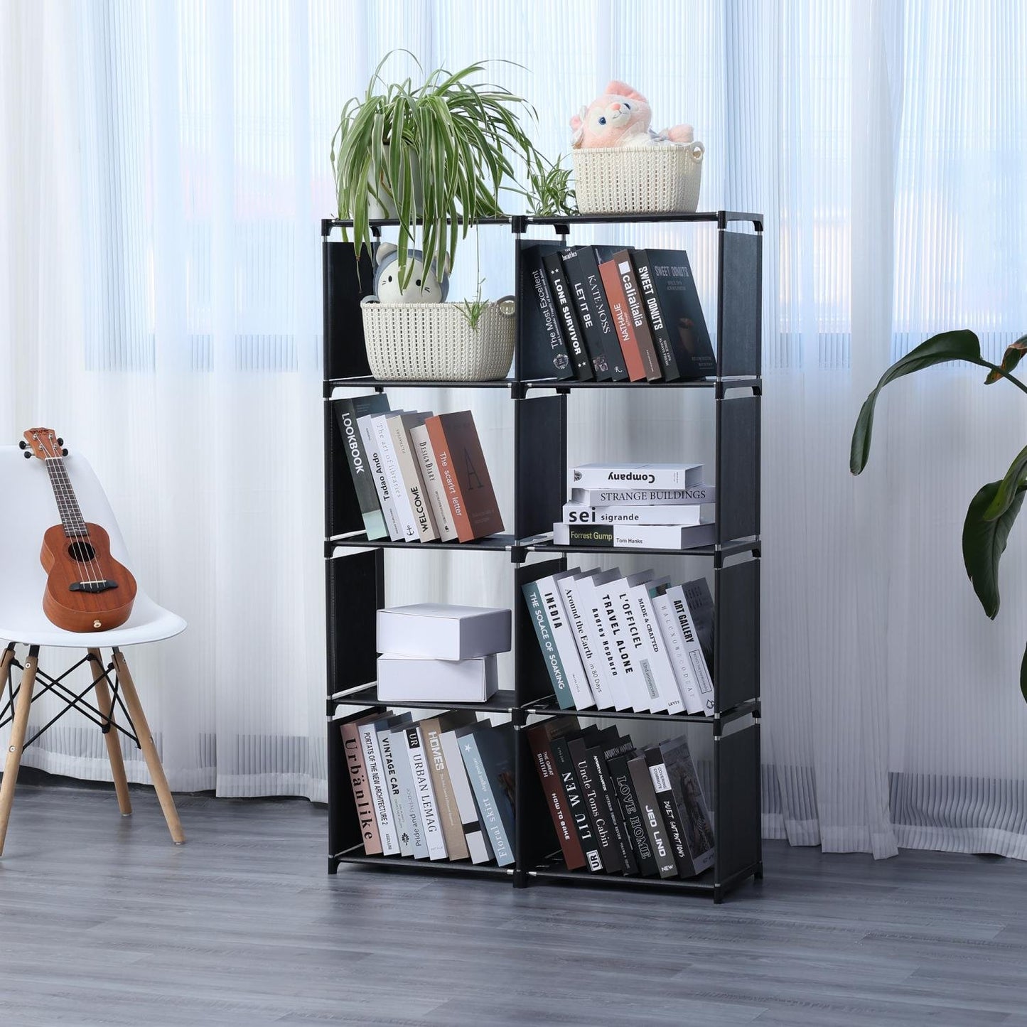 Herzberg 8-Layer Multi-purpose Bookshelf and Storage Rack - 85x125cm Gray