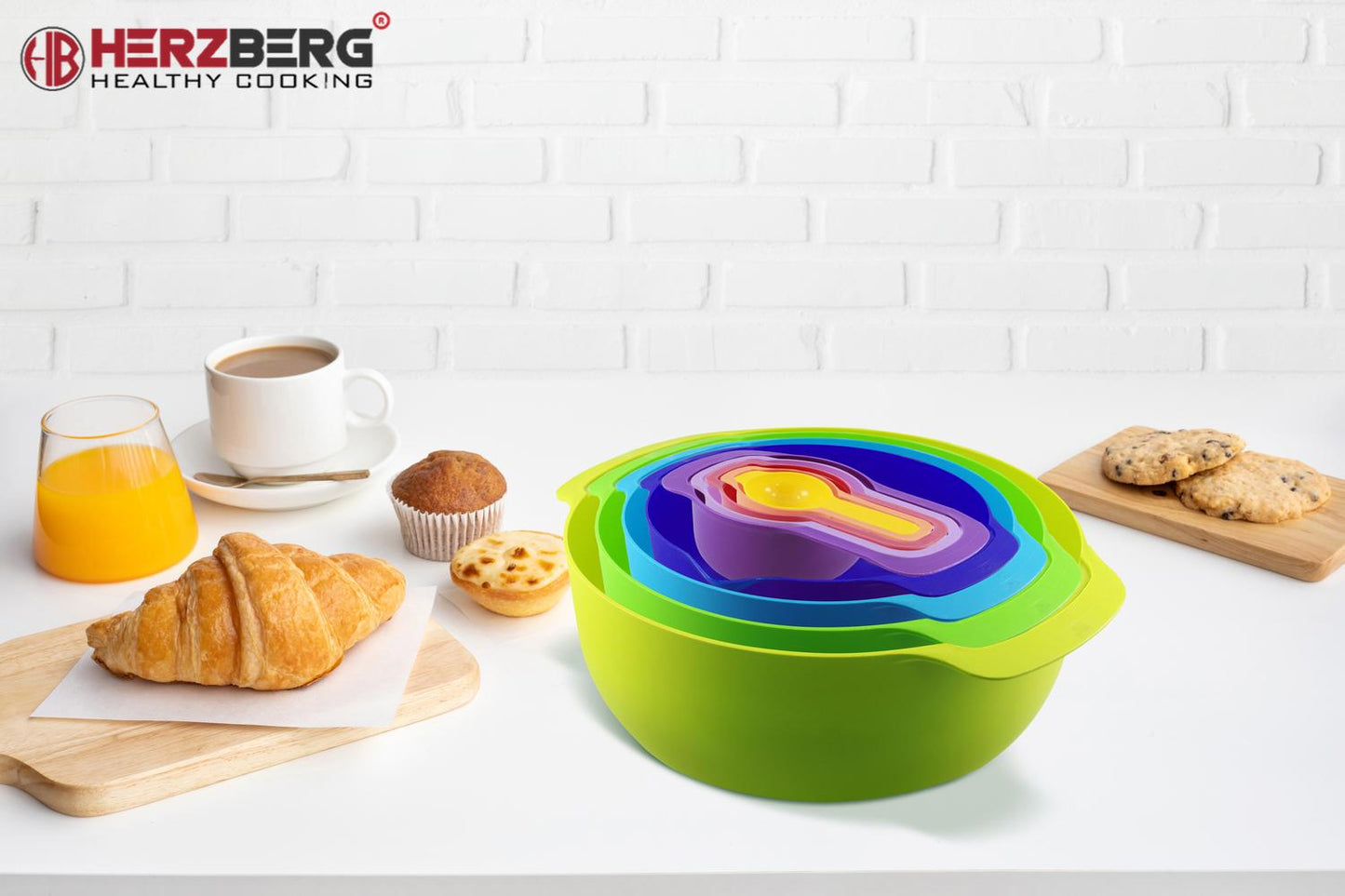 Herzberg 9 in 1 Bowl and Measuring Cups Set