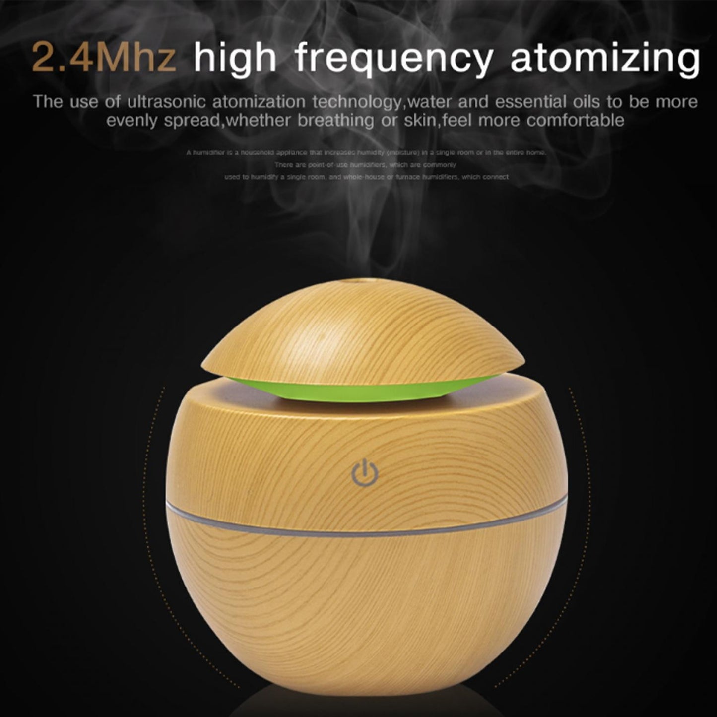 Herzberg Air Humidifier Aroma Oil Diffuser Light wood