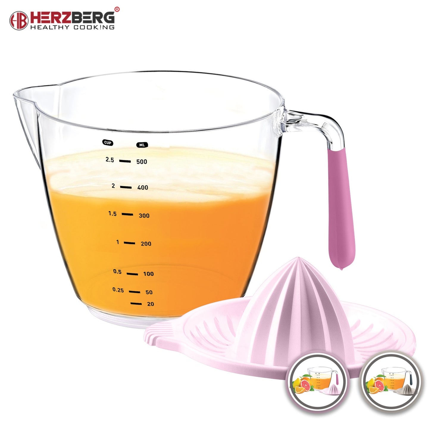 Herzberg Citrus Squeezer & Measurement Bowl Purple