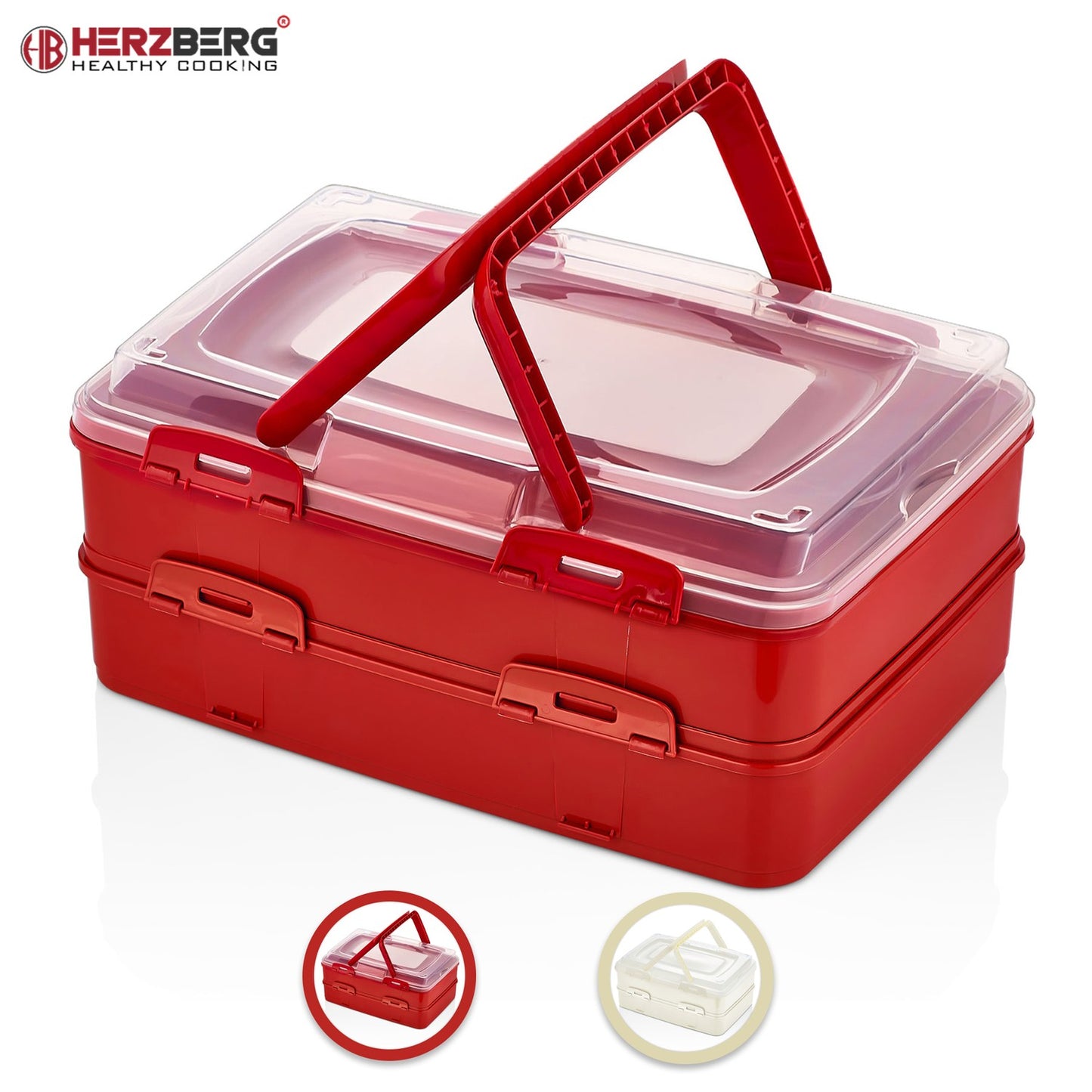Herzberg Duplex Takeaway Pastry Carrying Box Ivory