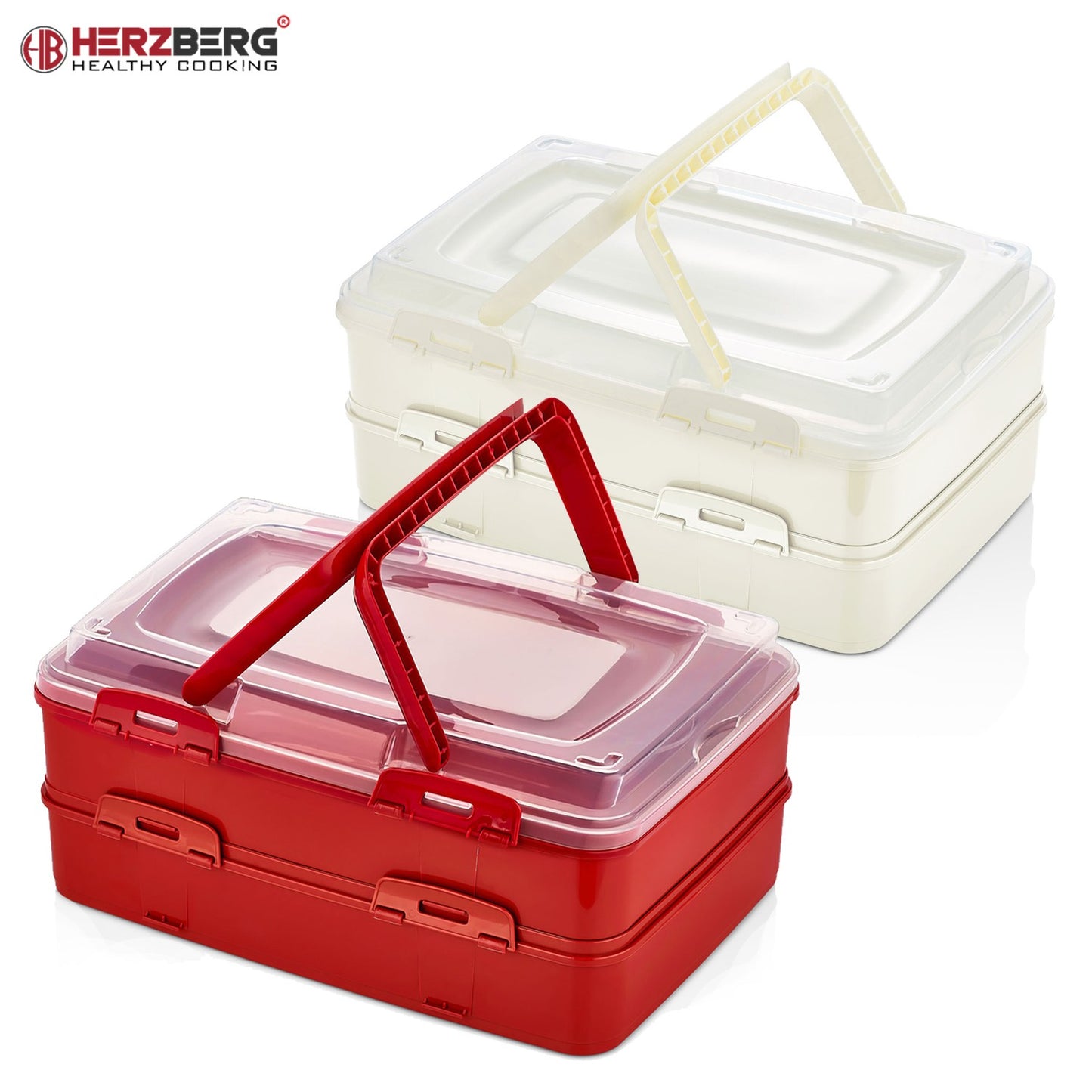 Herzberg Duplex Takeaway Pastry Carrying Box Ivory