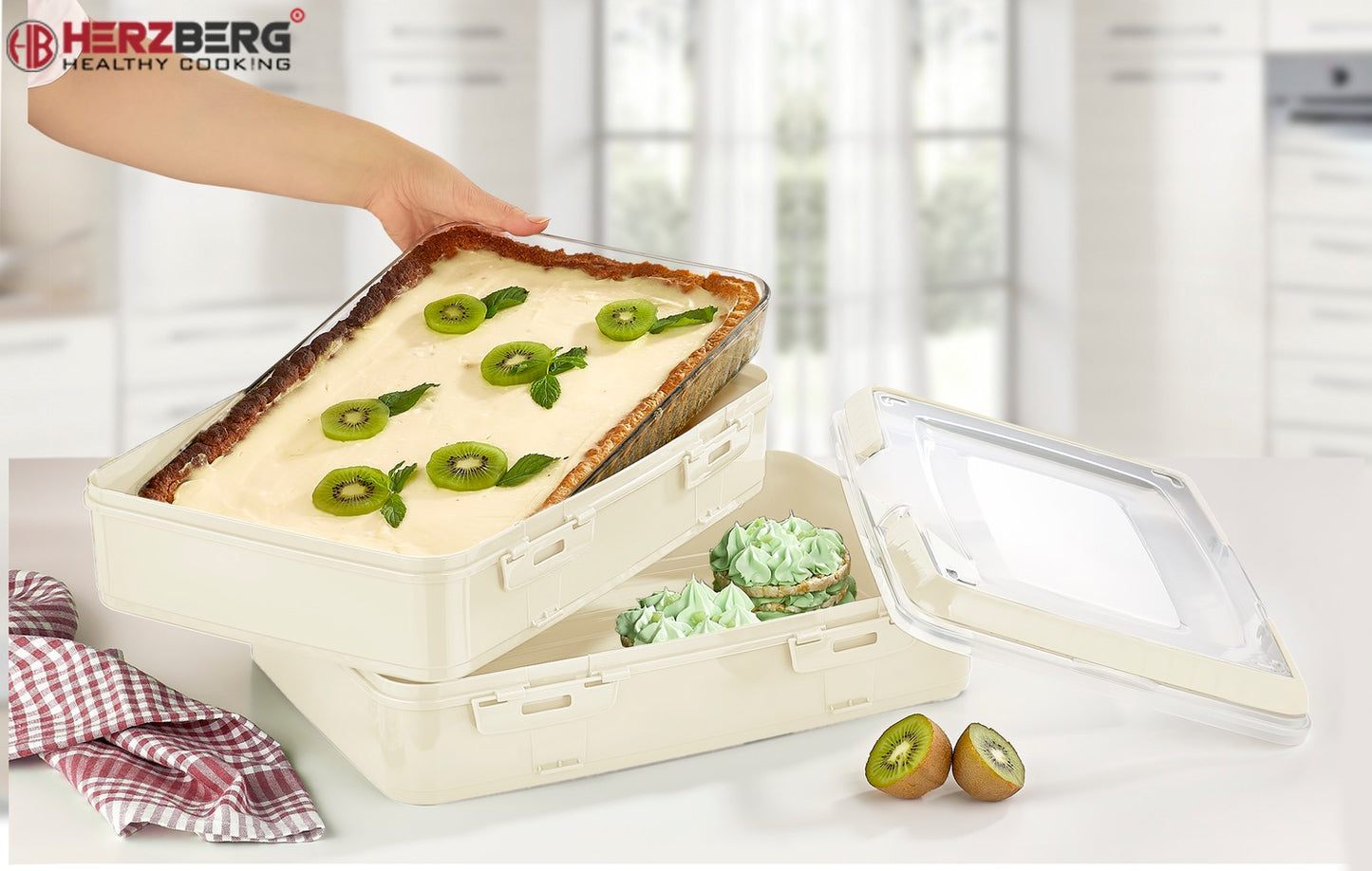 Herzberg Duplex Takeaway Pastry Carrying Box Ivory