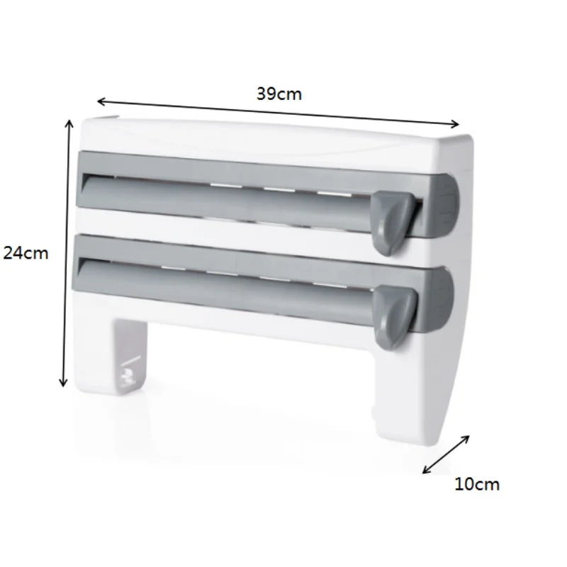 Herzberg HG-03145: Wall-Mounted Paper Towel, Cling Film & Foil Dispenser Household Kitchen Tool Rack