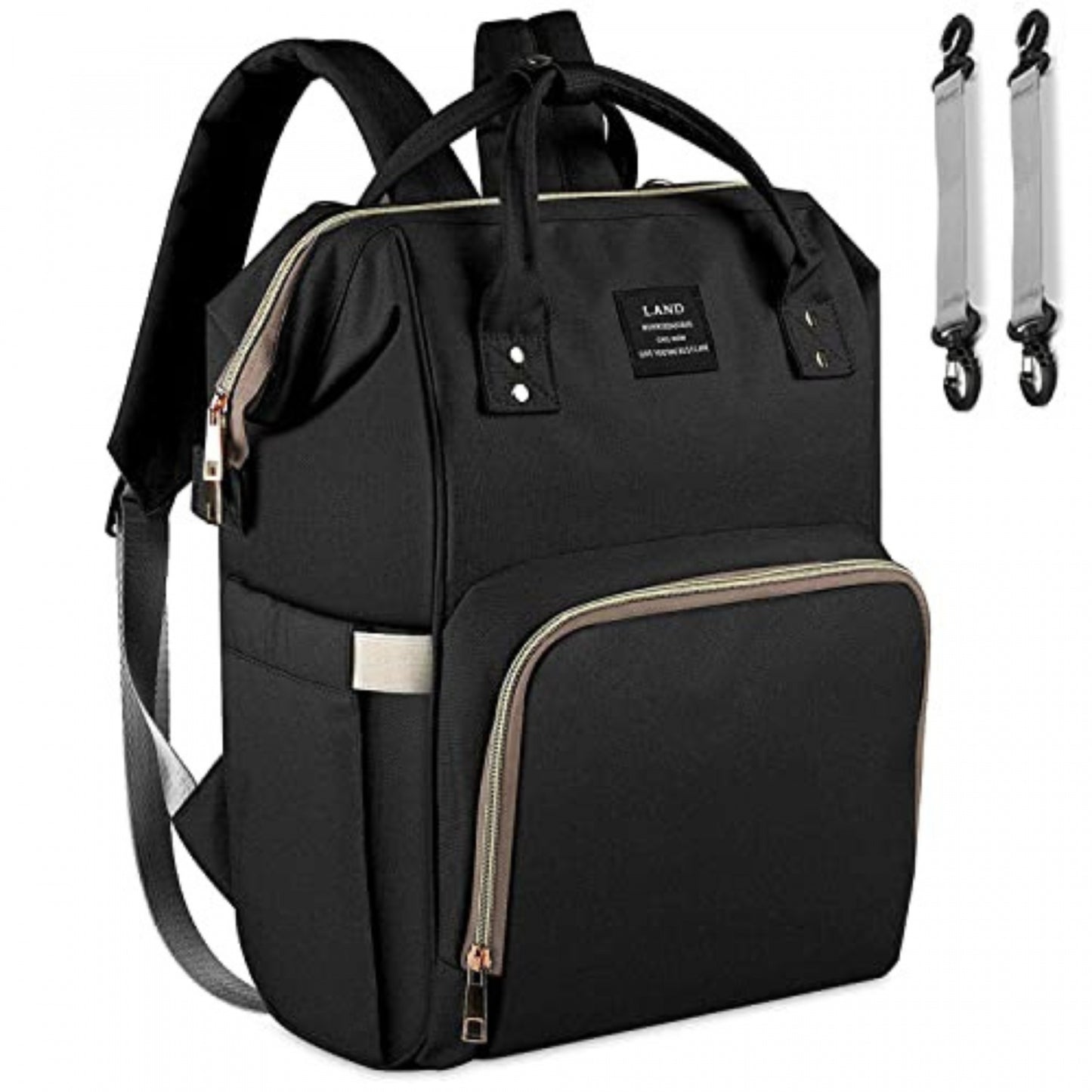 Herzberg HG-03190: Multifunction Mommy Diaper and Baby Bottle Bag - Black