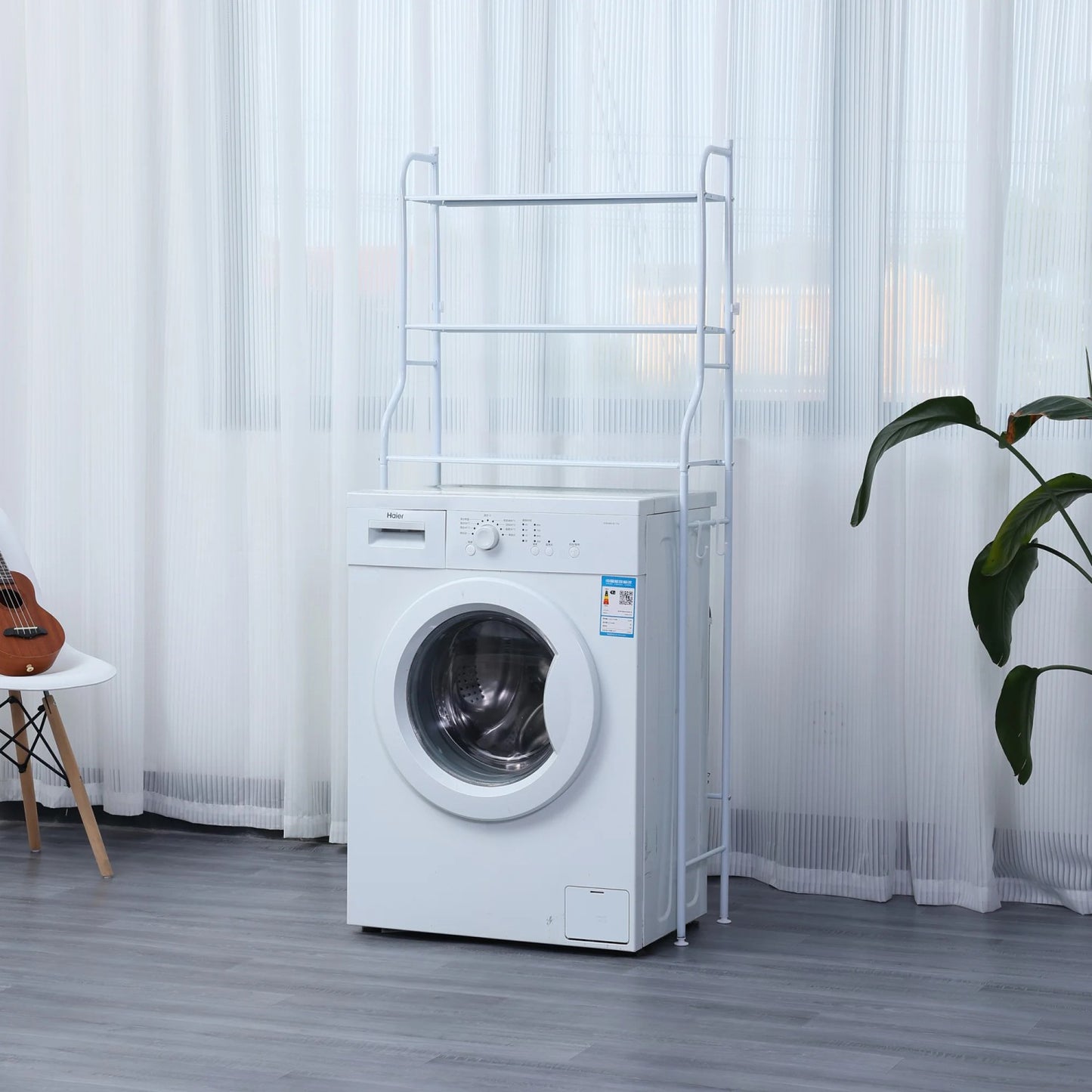 Herzberg HG-03282: 3-Tier Washing Machine And Bathroom Storage Shelf White