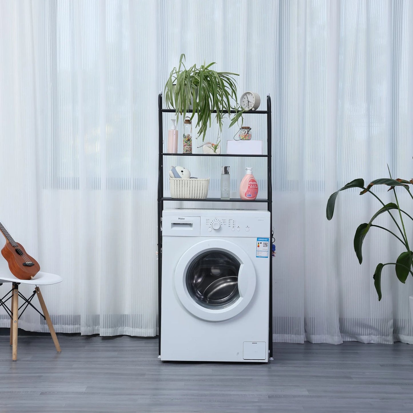 Herzberg HG-03282: 3-Tier Washing Machine And Bathroom Storage Shelf White