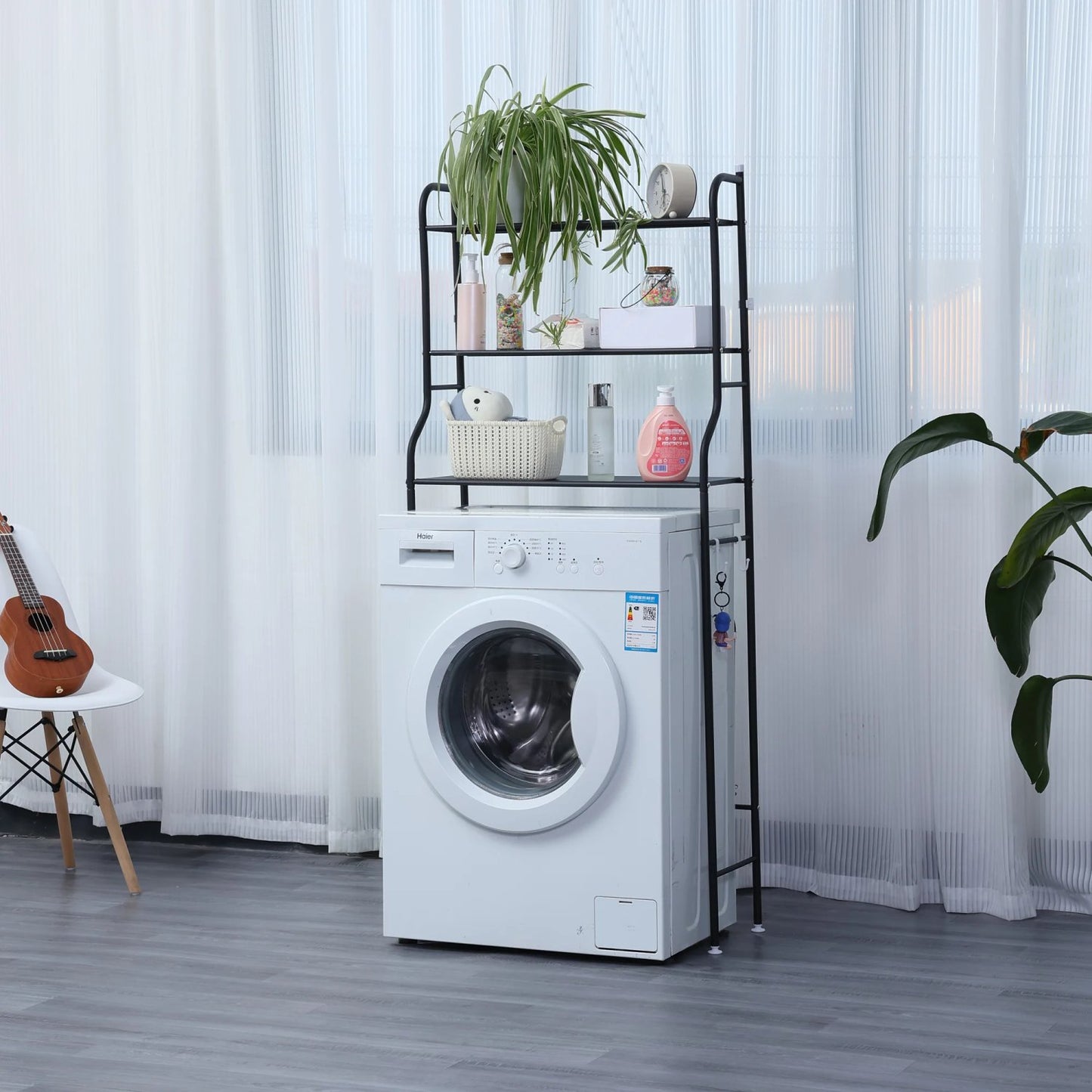 Herzberg HG-03282: 3-Tier Washing Machine And Bathroom Storage Shelf White