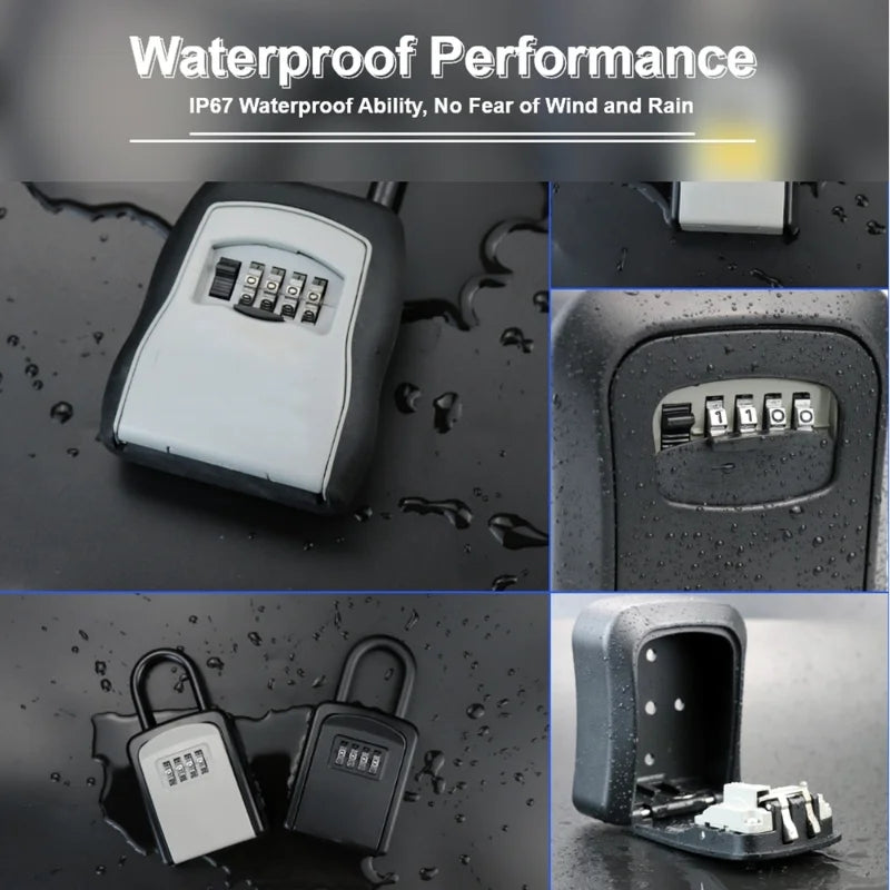 Herzberg HG-03800: New Smart Waterproof Keyless Safety Box - Black
