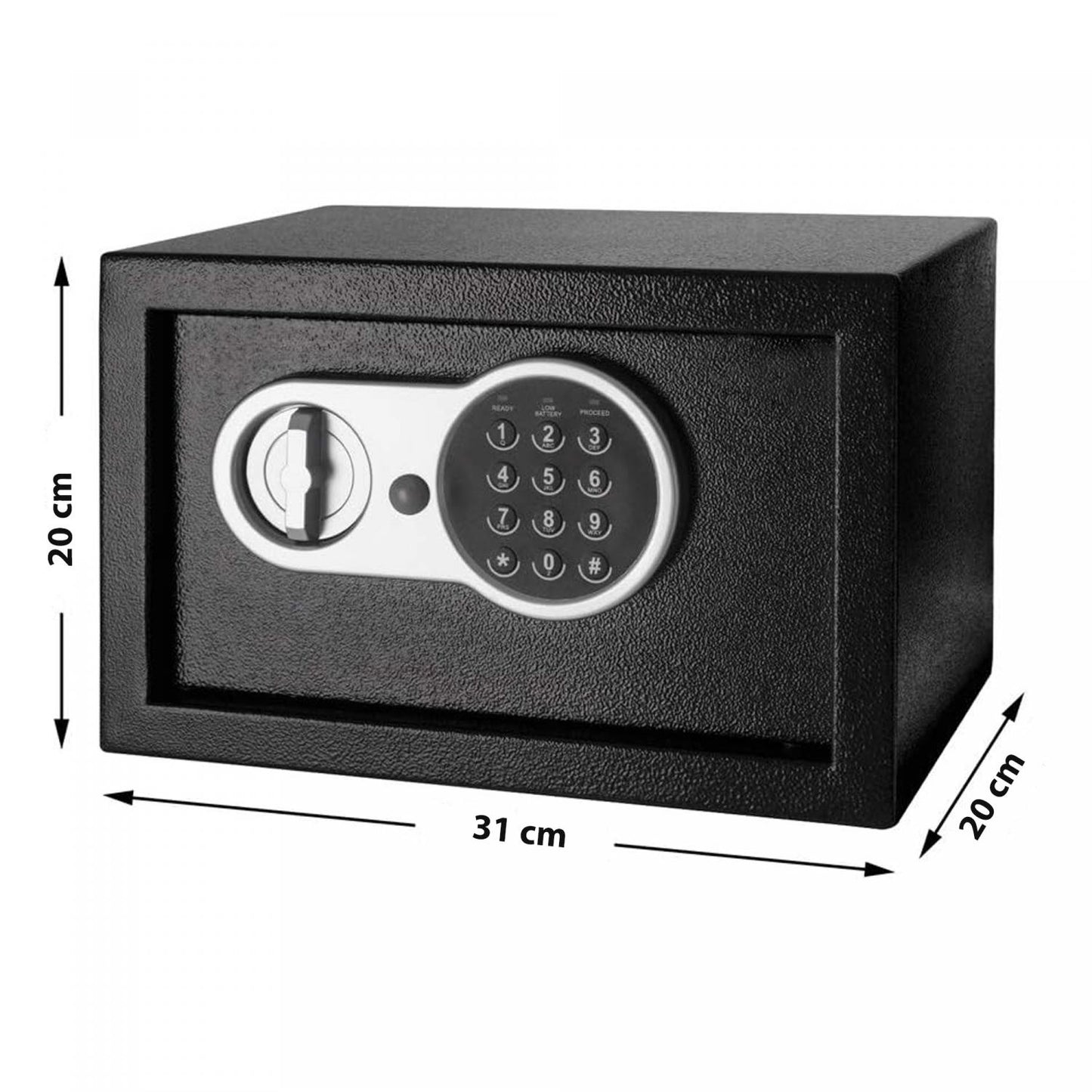 Herzberg HG-03855: Double Bolt Electronic Digital Steel Safe Box - 20x31x20cm