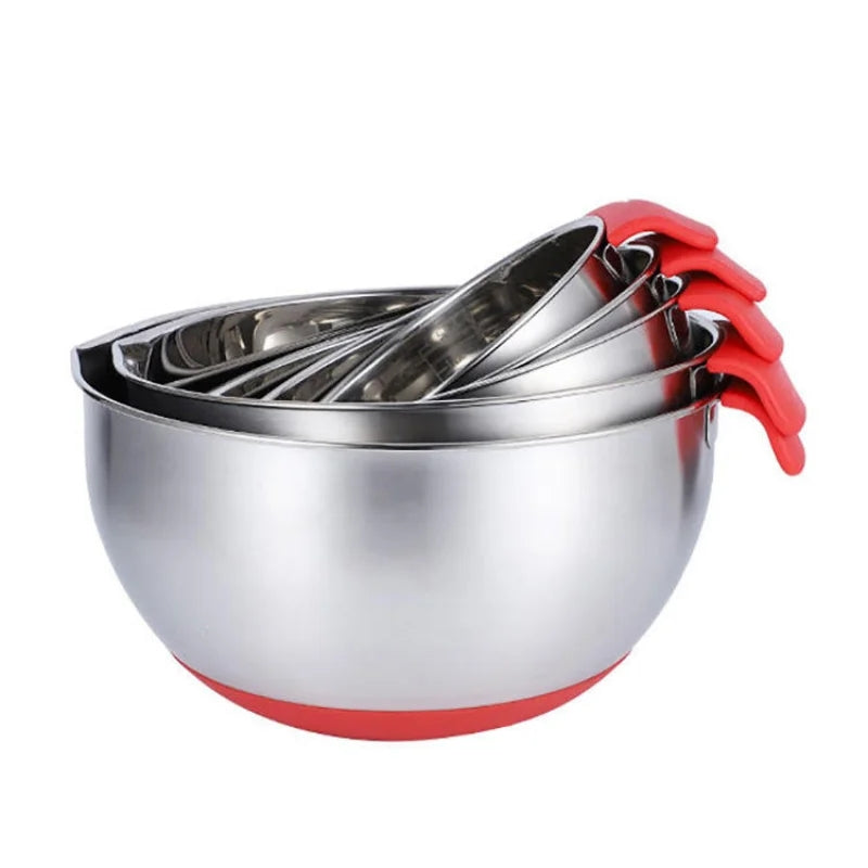Herzberg HG-04036: 3 Pieces Mixing Bowl with Grater Lid Set