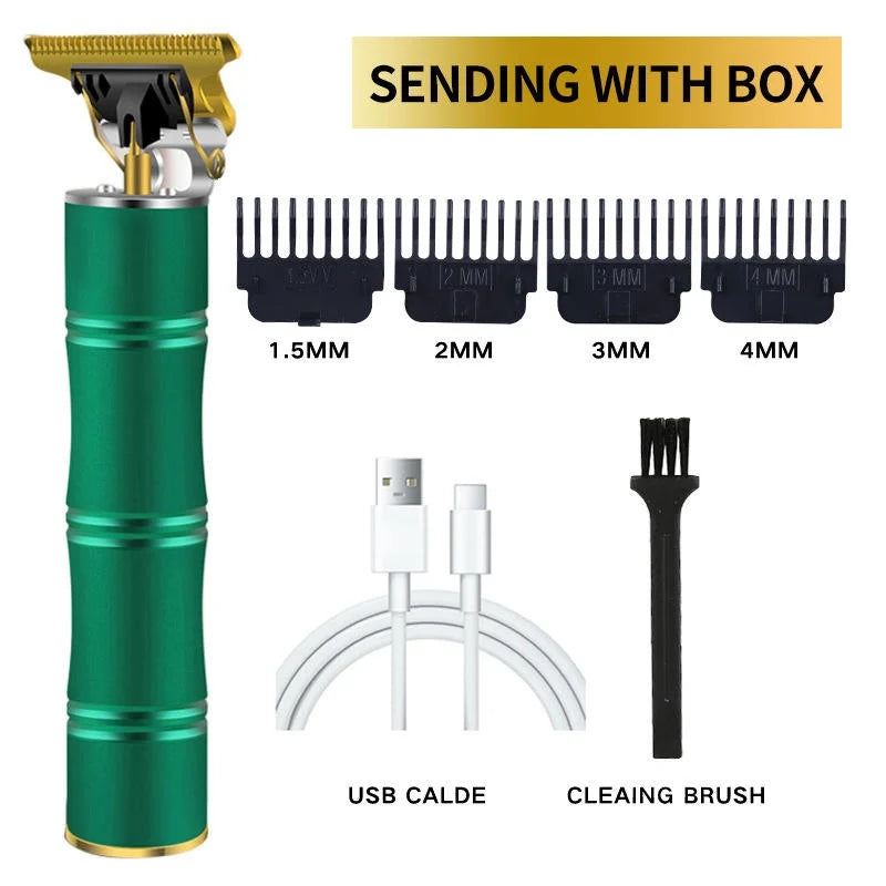 Herzberg HG-04104: Rechargeable Professional Electric Haircut Trimmer - Bamboo Green