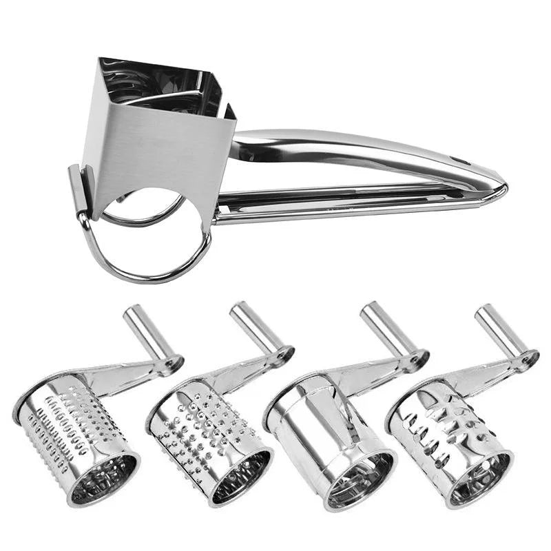 Herzberg HG-04289:Stainless Steel Manual CheeseGrater with 4 Grater