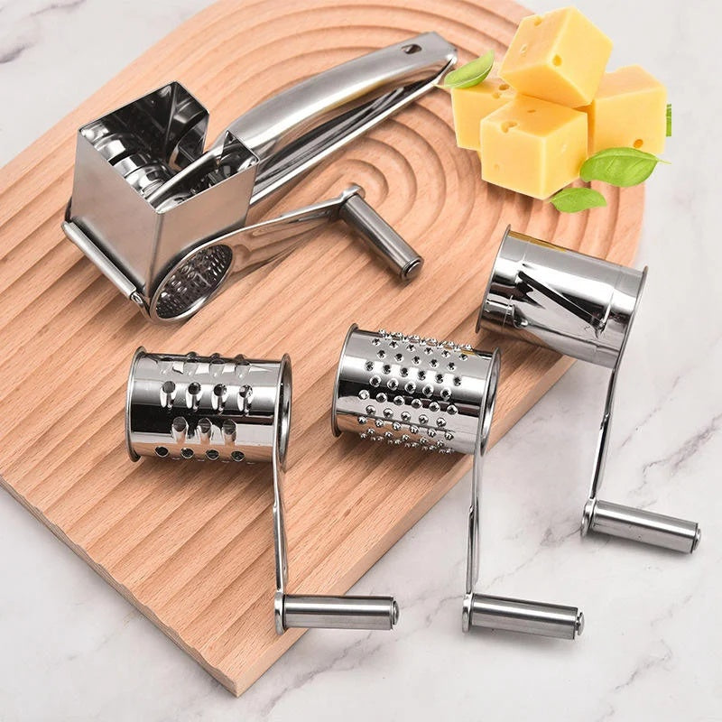 Herzberg HG-04289:Stainless Steel Manual CheeseGrater with 4 Grater