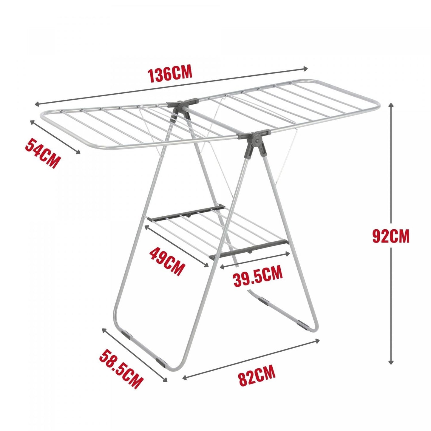 Herzberg HG-04494: 2-Tier Folding Steel Clothes Drying Rack