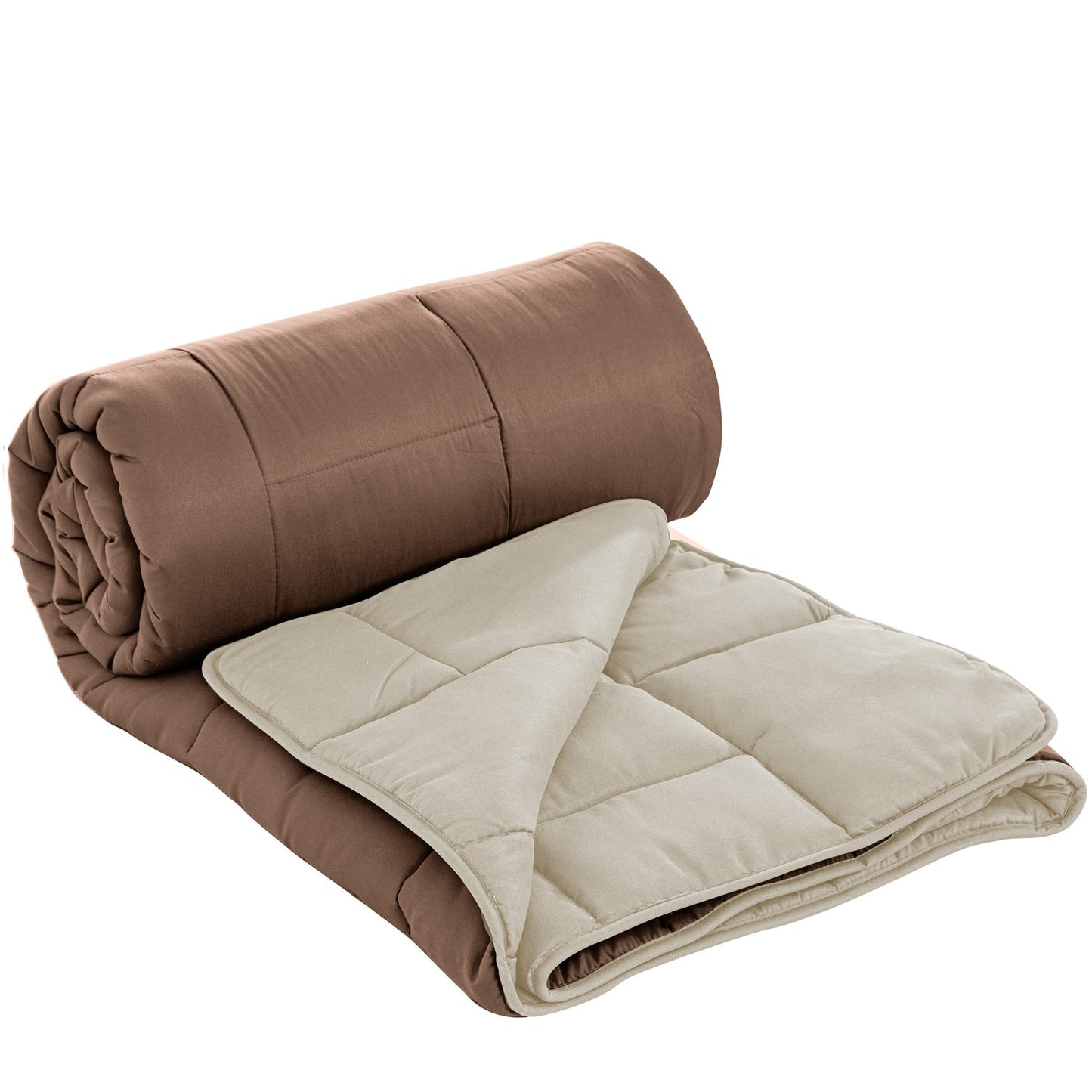 Herzberg HG-2020BCO: Bicolor Microfiber Duvet - 200x200cm Brown