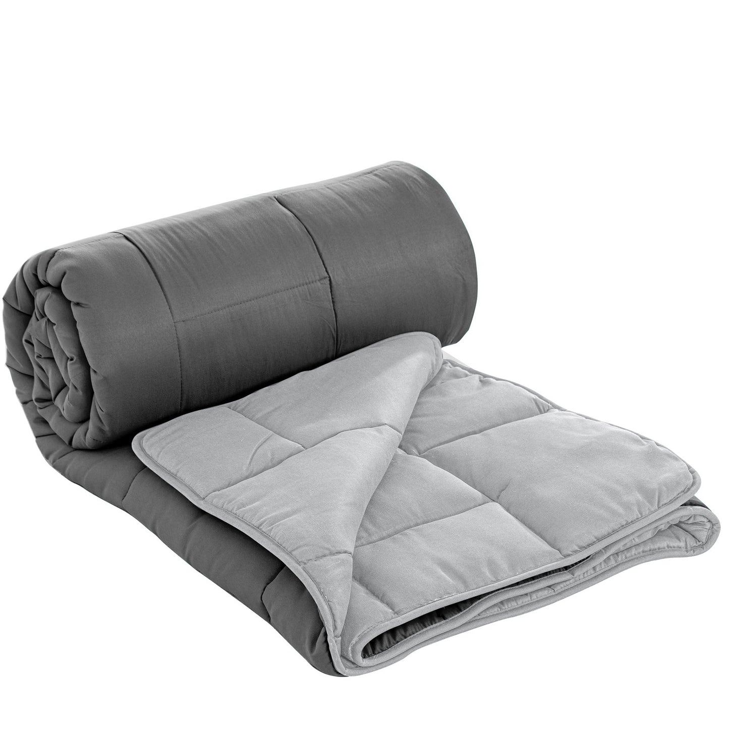 Herzberg HG-2020BCO: Bicolor Microfiber Duvet - 200x200cm Gray