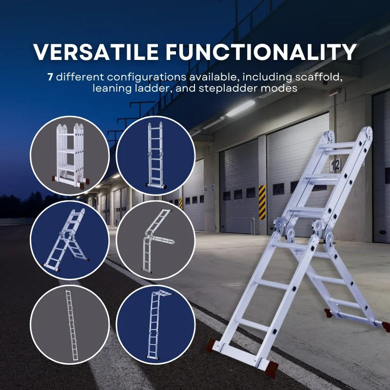 Herzberg HG-5002: Multi-OrientationAluminum Folding Ladder