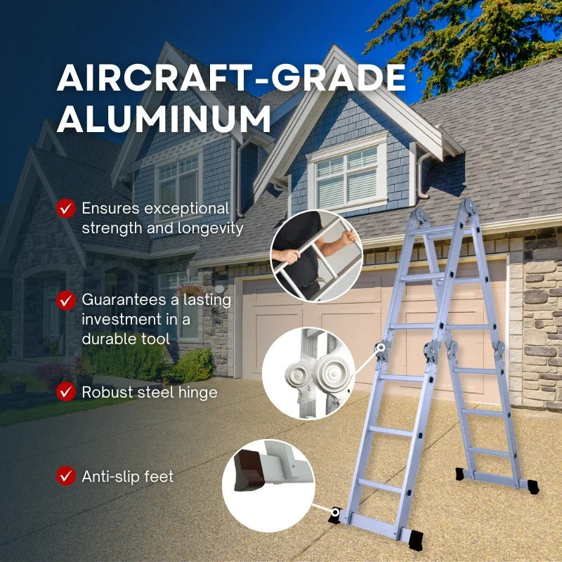 Herzberg HG-5002: Multi-OrientationAluminum Folding Ladder