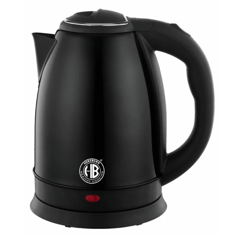 Herzberg HG-5011BLK: 1.8L 1500W Stainless Steel ElectricKettle - Black