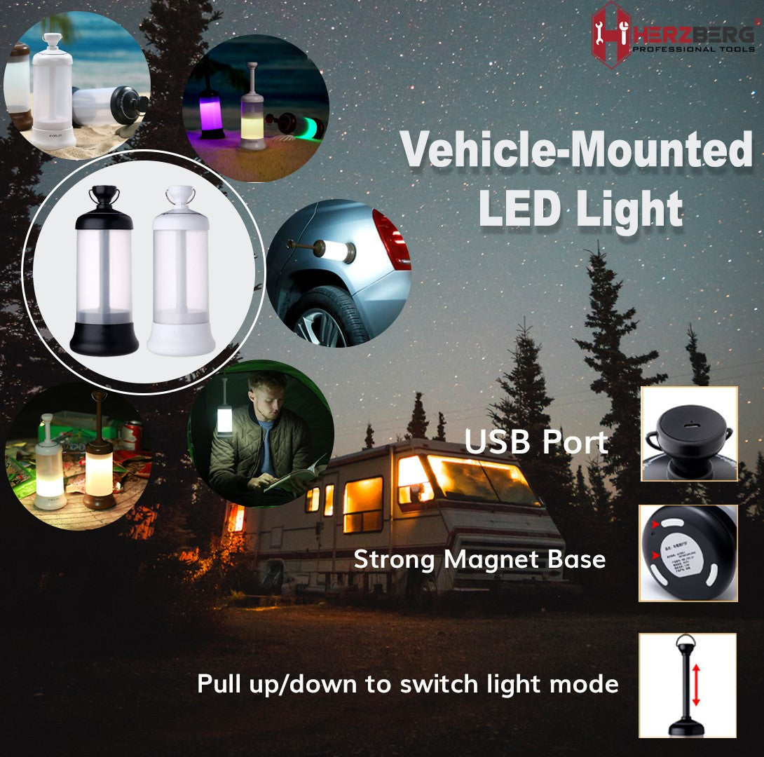 Herzberg HG-5049: Vehicle-Mounted LED Light Black