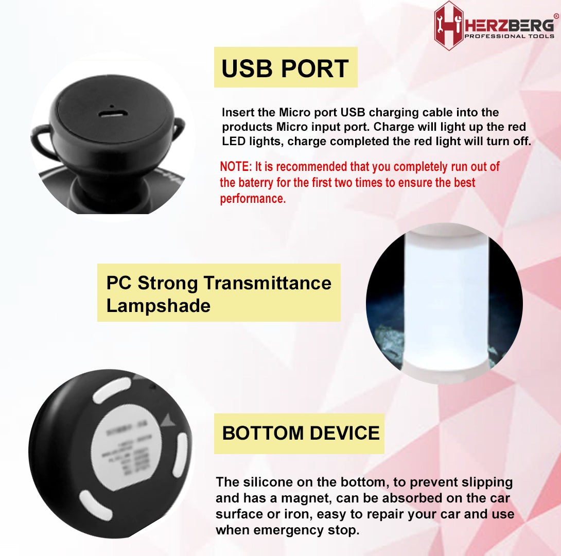Herzberg HG-5049: Vehicle-Mounted LED Light White