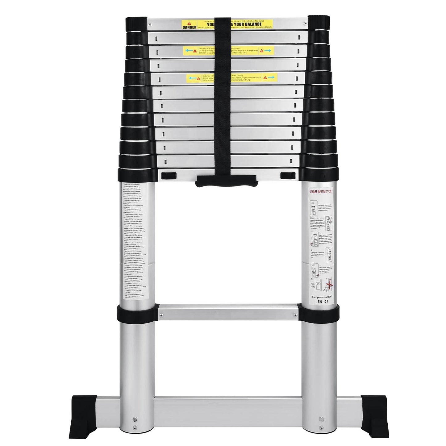 Herzberg HG-5560: Retracting Aluminum Telescopic Ladder - 5.60M