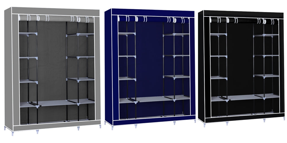 Herzberg HG-8009: Storage Wardrobe - Large Black