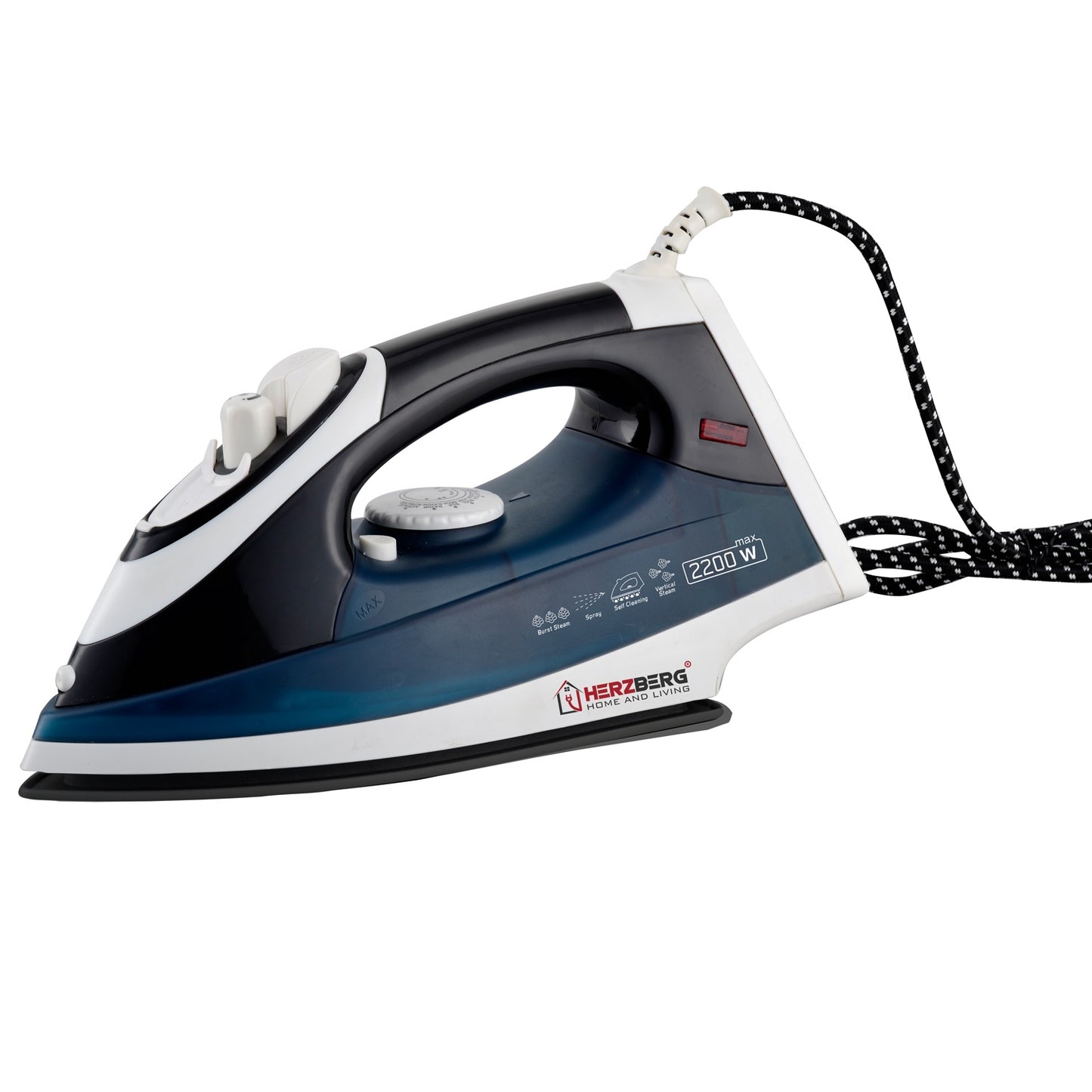 Herzberg HG-8037: 2200W Steam Iron - Dark Blue