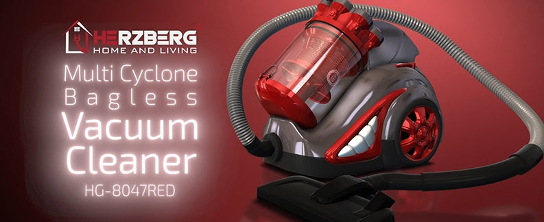 Herzberg HG-8047RED: Multi-Cyclone Bagless Vacuum Cleaner
