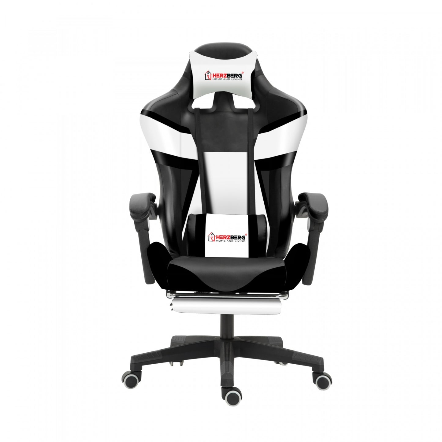 Herzberg HG-8082: Tri-color Gaming and Office Chair with T-shape Accent Black