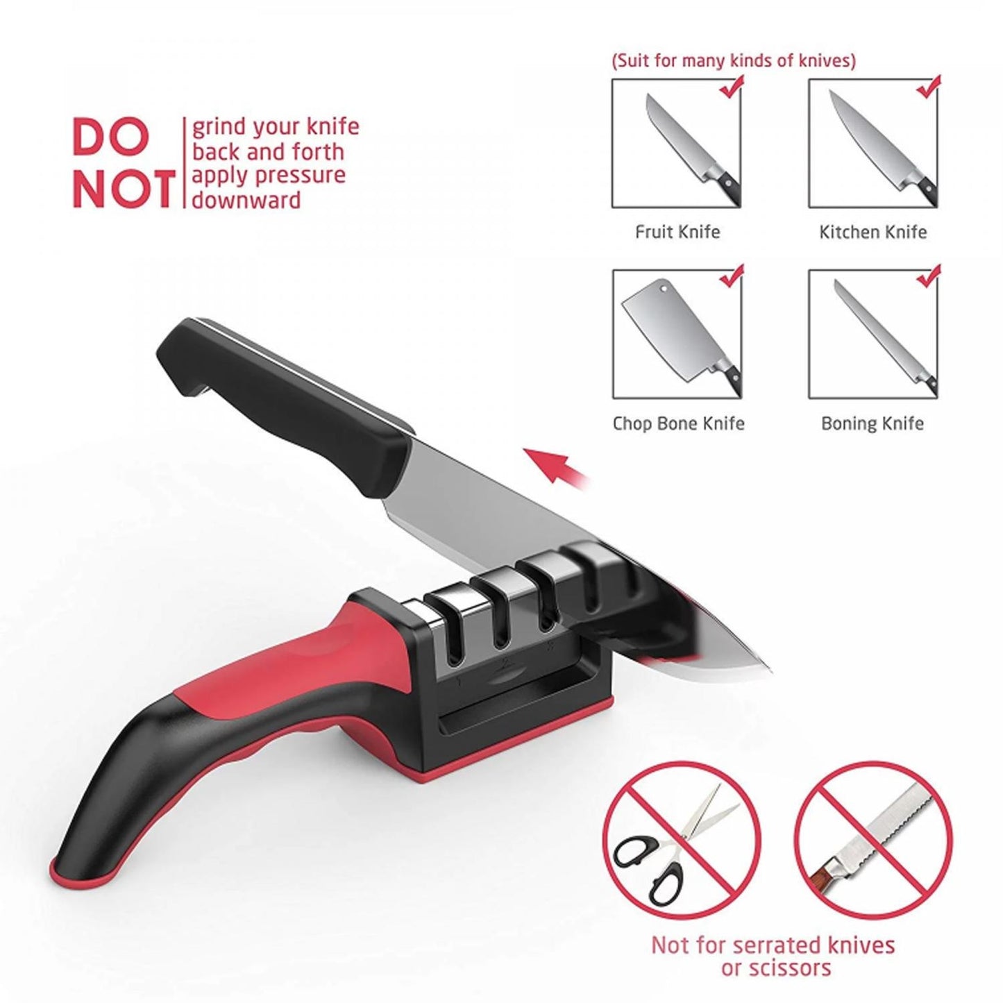 Herzberg HG-8101: Sturdy Knife Sharpener Black
