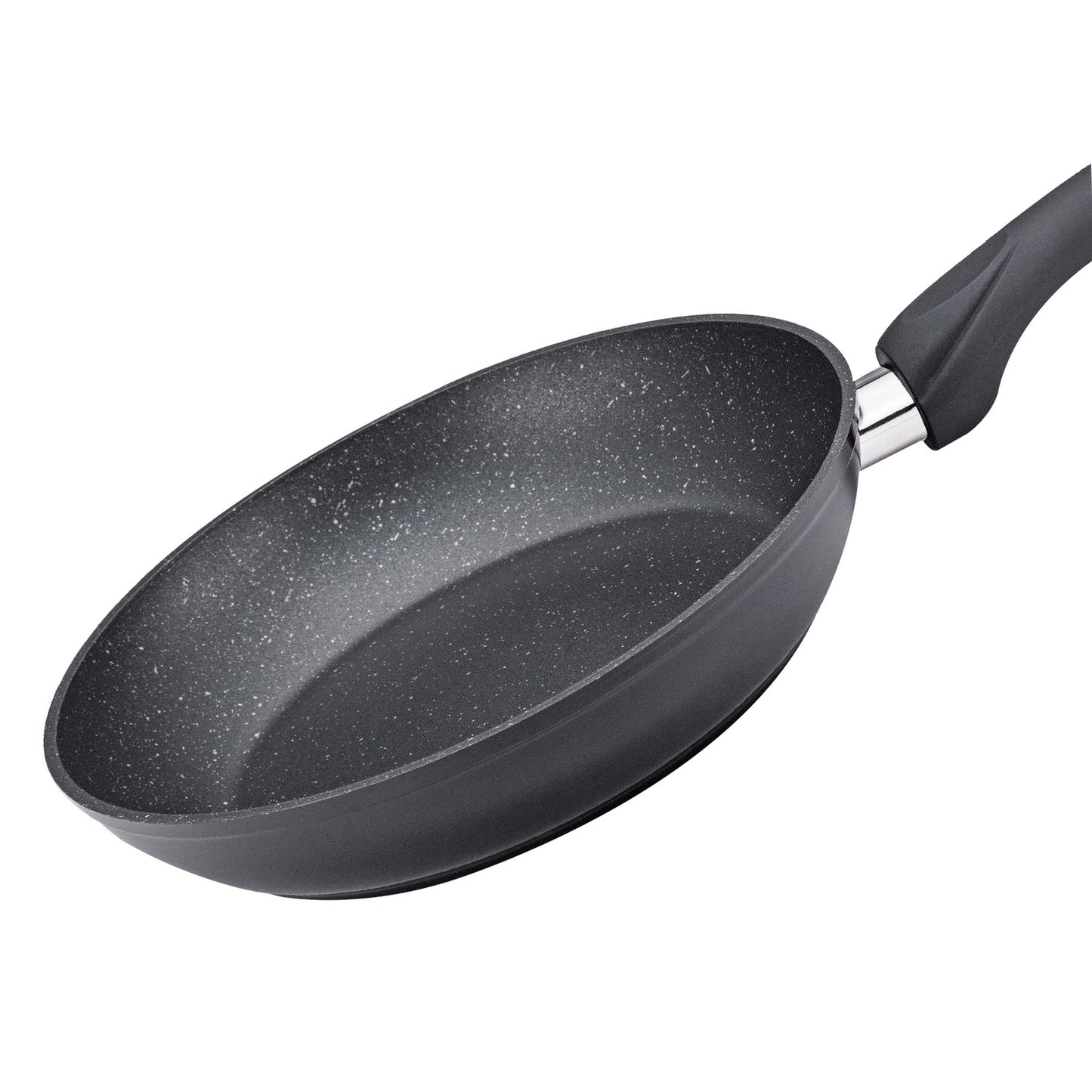 Herzberg HG-FP3: 3 Pieces Forged Aluminum Frypan Set 20/24/28 Silver