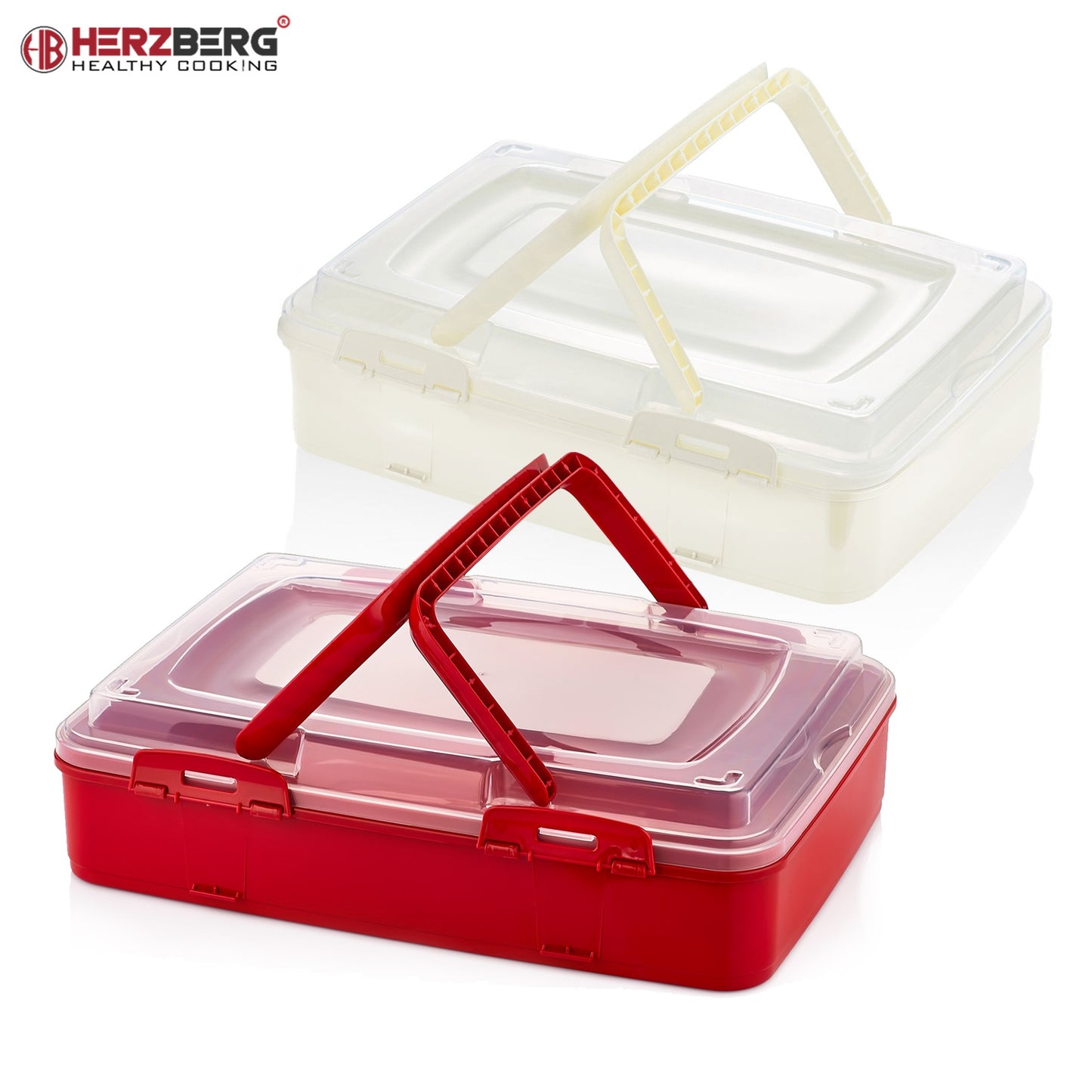 Herzberg Single-Tier Takeaway Pastry Carrying Box Ivory