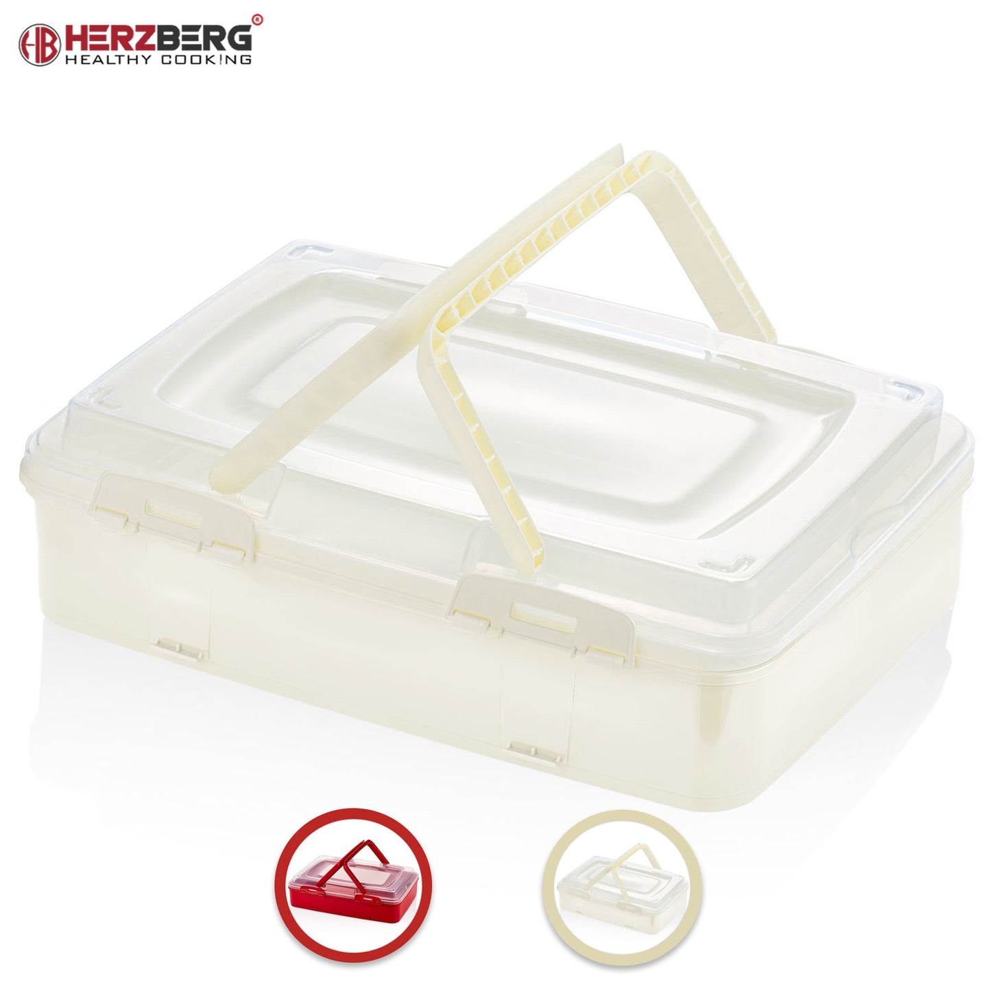 Herzberg Single-Tier Takeaway Pastry Carrying Box Ivory